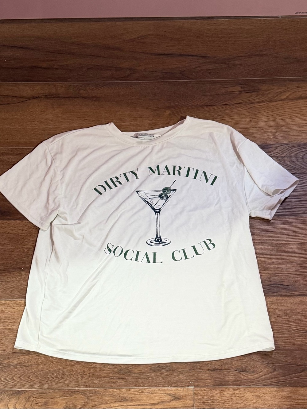 🔴Green Envelope White Tee with Green Dirty Martini Graphic